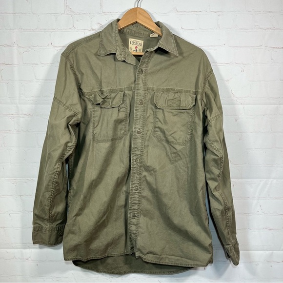Red Head Brand Co Mens Green Long Sleeve Work Shirt Button Down Size Medium - Picture 1 of 11
